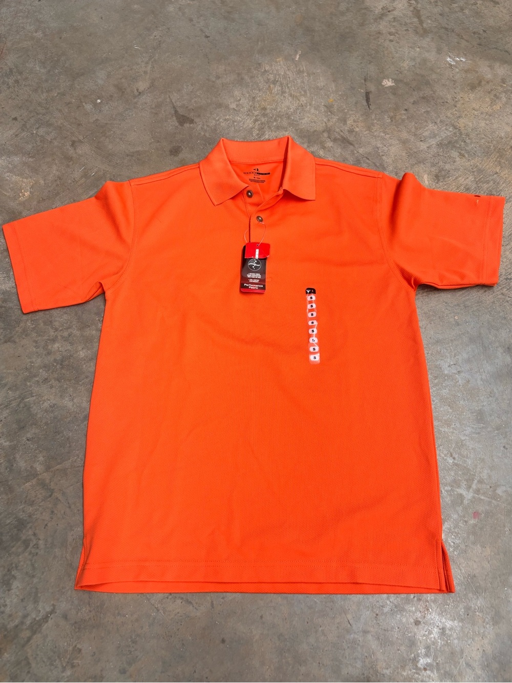 Grand Slam Golf Men’s Small  Vibrant Orange Athletic Polo Shirt